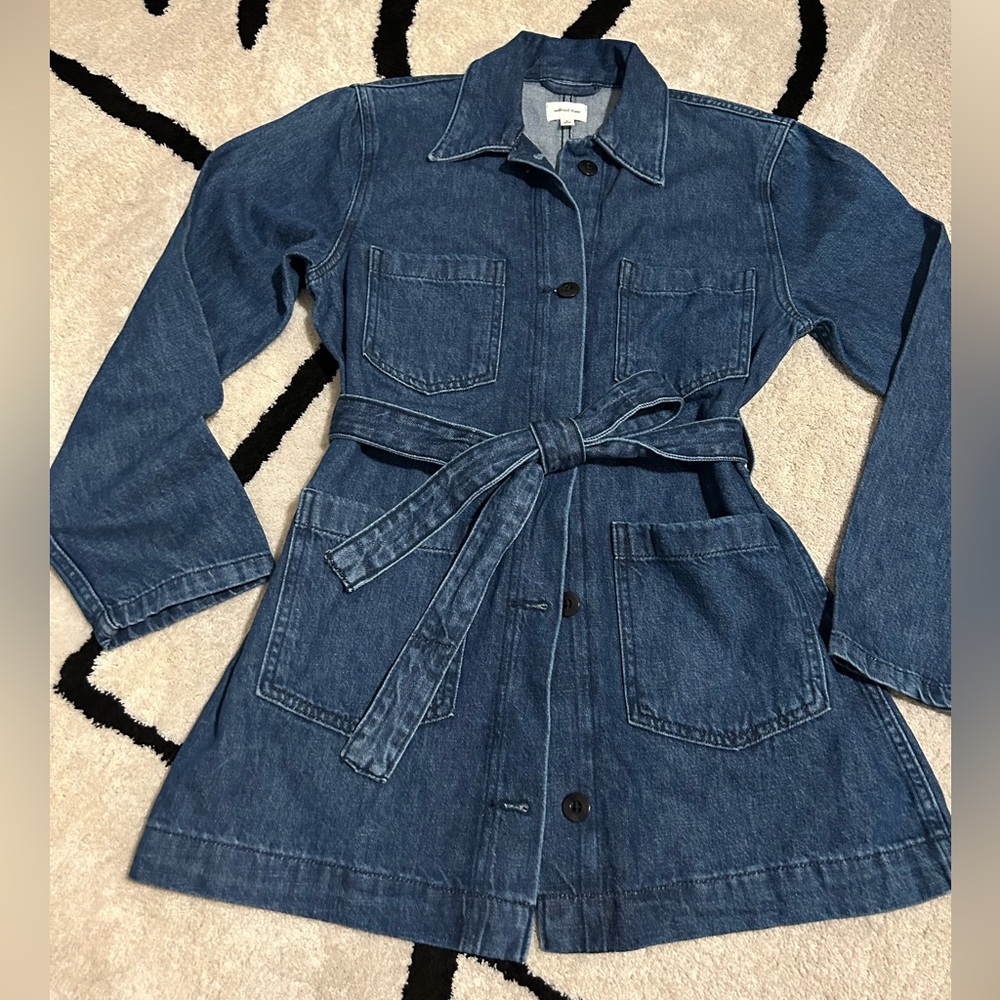 Denim Jacket with Tie/Belt